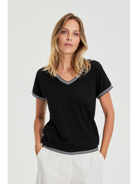 Moodo Črna bombažna bluza Moodo