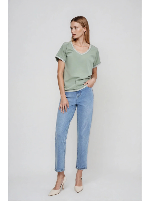 Moodo Olivna bombažna bluza Moodo