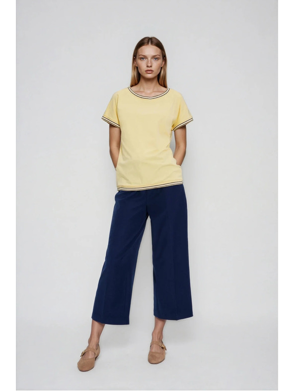 Moodo Rumena bluza z okrasnim robom Moodo