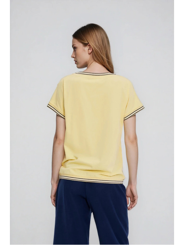 Moodo Rumena bluza z okrasnim robom Moodo