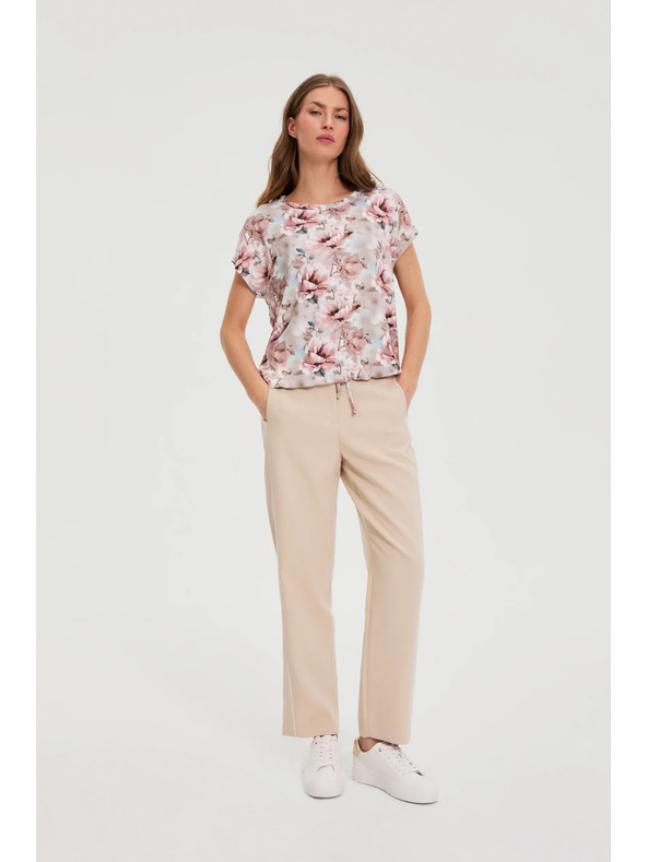 Moodo Roza cvetlična bluza Moodo