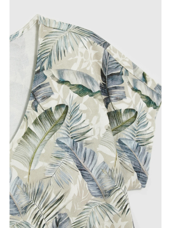 Moodo Bež bluza z V-izrezom Moodo