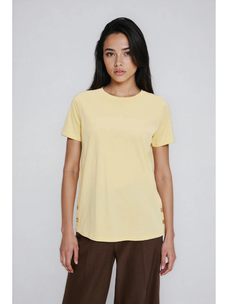 Moodo Rumena bluza z okrasnimi gumbi Moodo