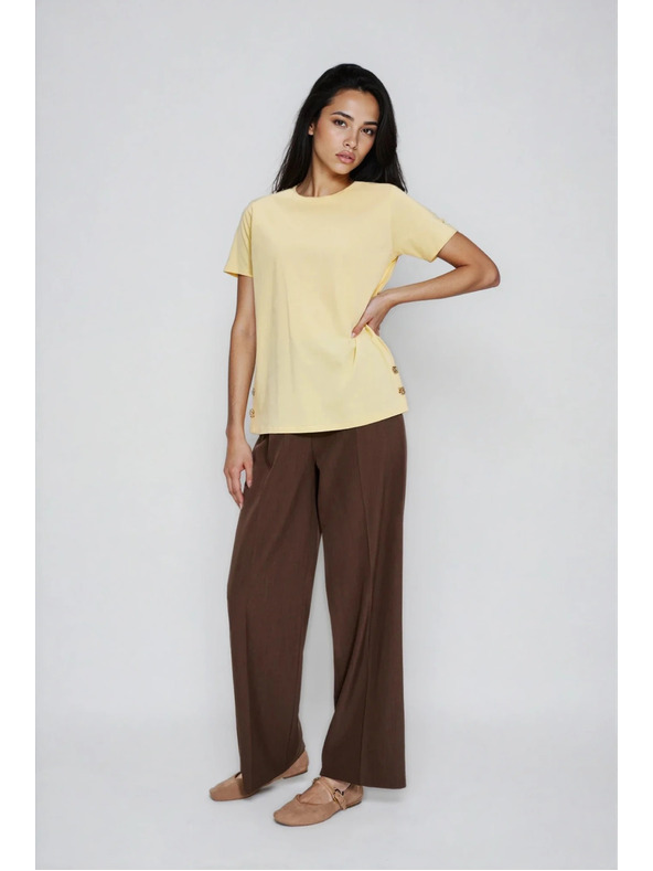 Moodo Rumena bluza z okrasnimi gumbi Moodo