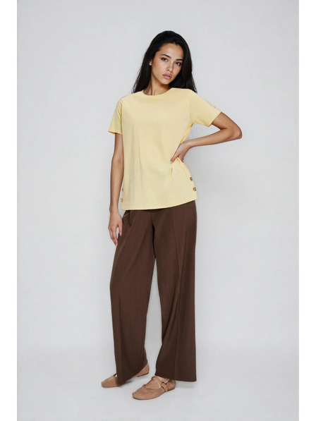 Moodo Rumena bluza z okrasnimi gumbi Moodo