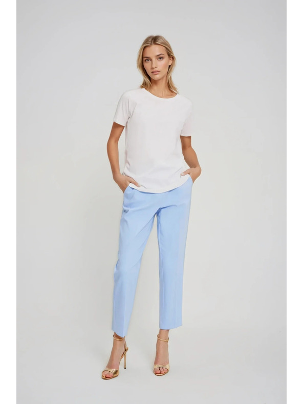 Moodo Bela bluza z okrasnimi gumbi Moodo