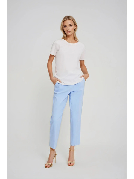 Moodo Bela bluza z okrasnimi gumbi Moodo