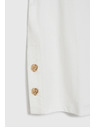 Moodo Bela bluza z okrasnimi gumbi Moodo