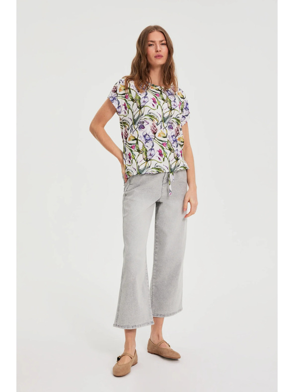 Moodo Bela cvetlična bluza Moodo