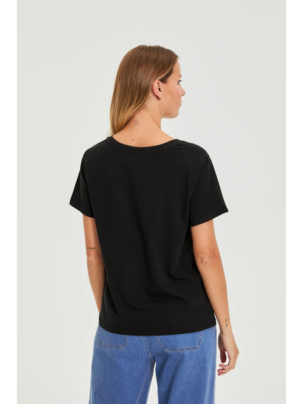 Moodo Črna bluza z žepi Moodo