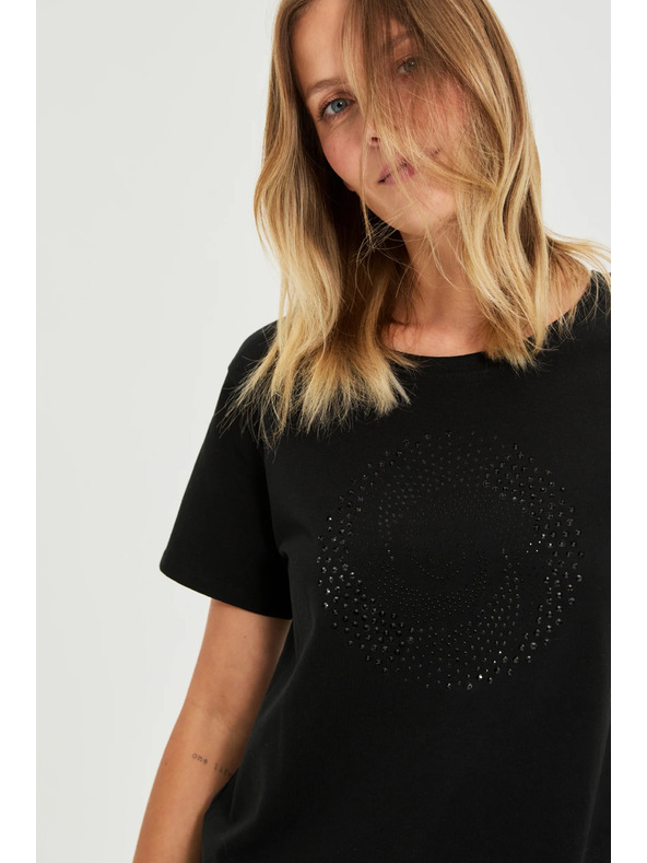 Moodo Črna bluza z žepi Moodo