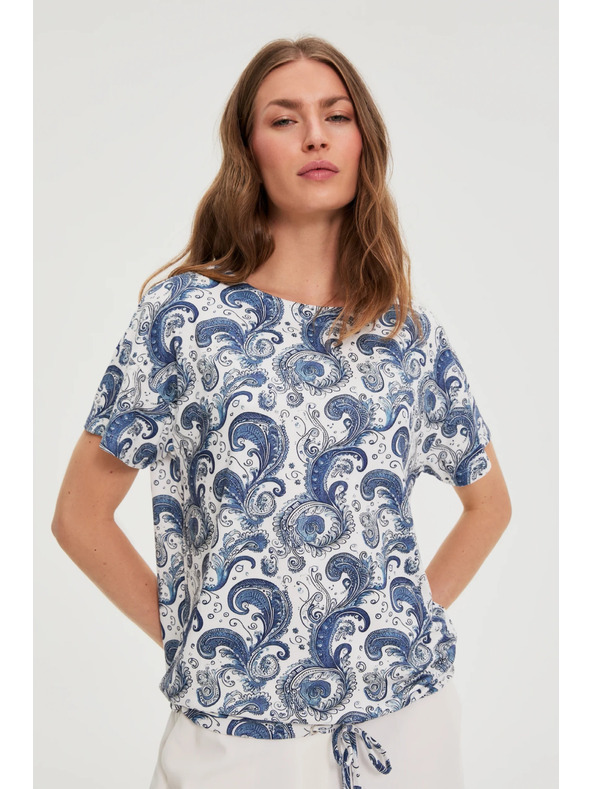 Moodo Bela top z paisley vzorcem Moodo