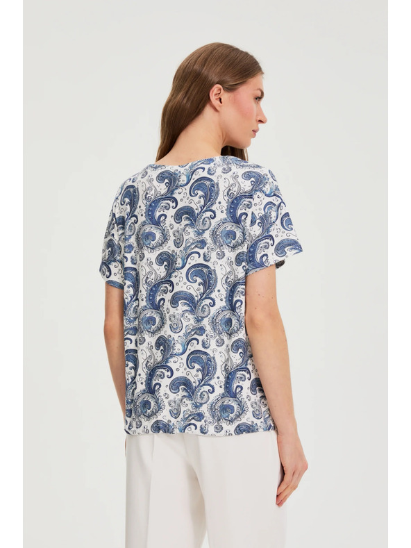 Moodo Bela top z paisley vzorcem Moodo
