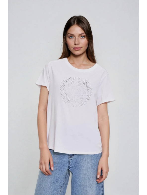 Moodo Bela bluza z žepi Moodo