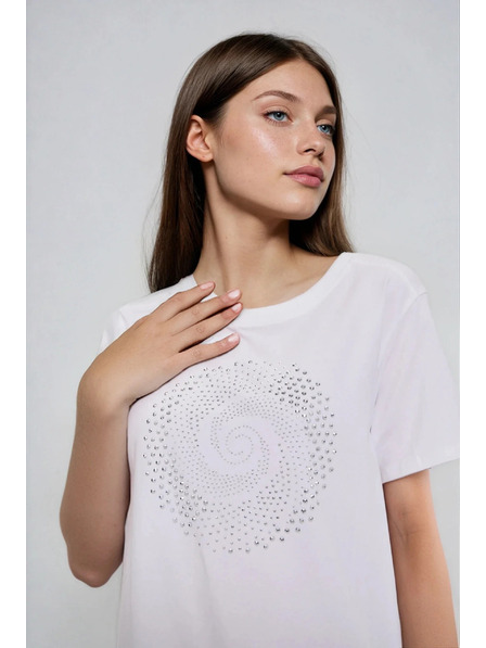 Moodo Bela bluza z žepi Moodo