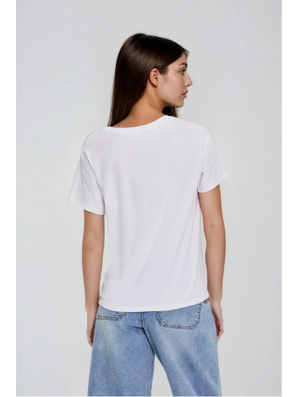 Moodo Bela bluza z žepi Moodo