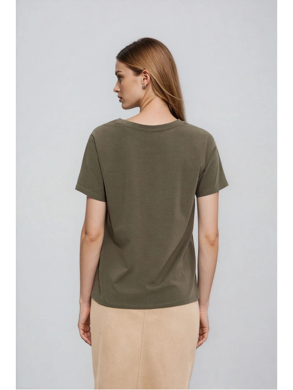 Moodo Olivna bluza z žepi Moodo