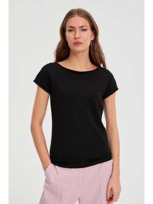 Moodo Bombažna majica črna Moodo