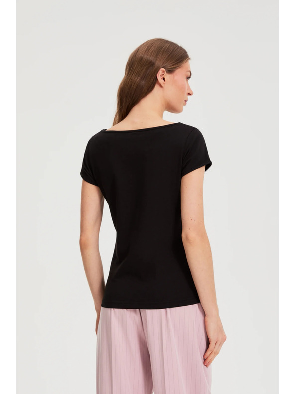 Moodo Bombažna majica črna Moodo