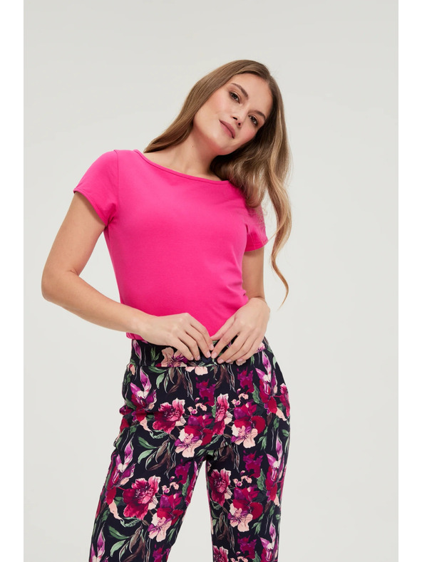 Moodo Bombažna fuksijska majica Moodo