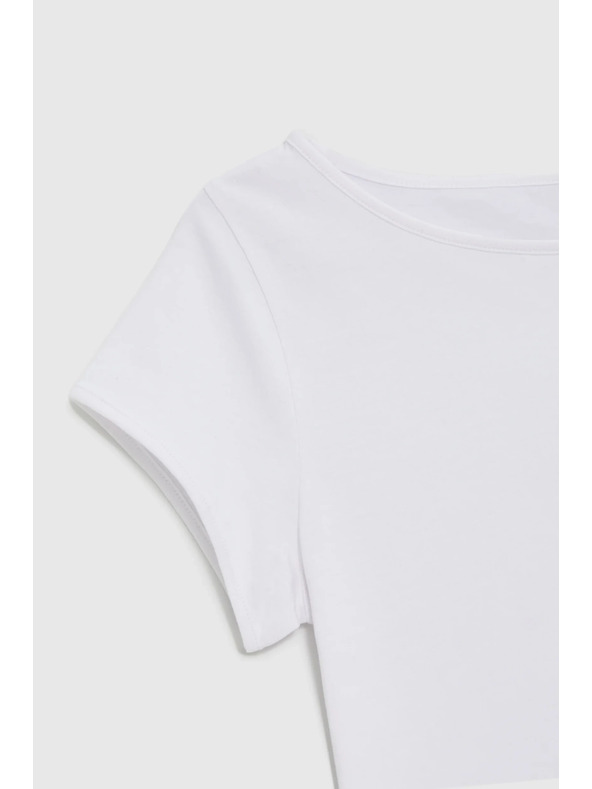 Moodo Bombažna bela majica Moodo