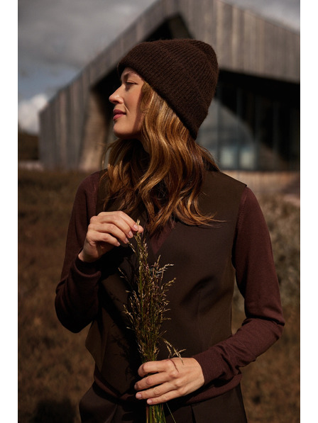 Moodo Kapa z volno rjave barve Moodo