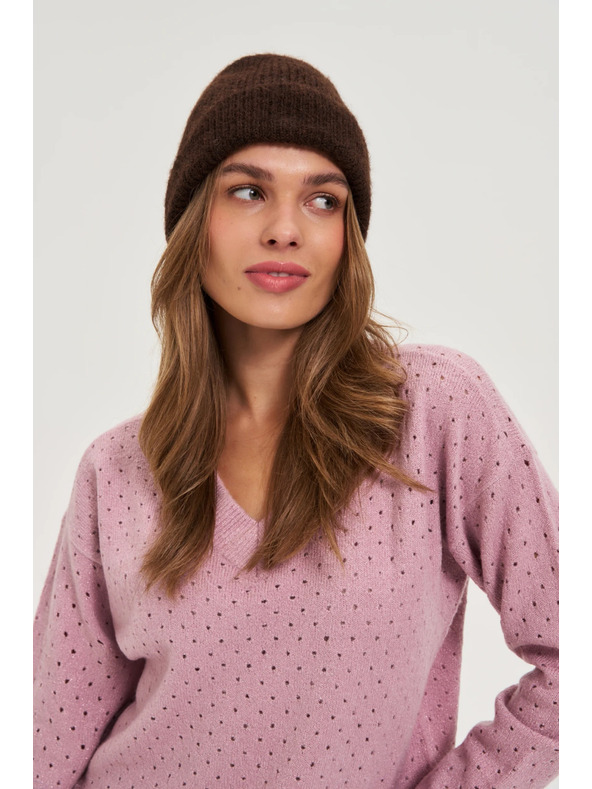 Moodo Kapa z volno rjave barve Moodo