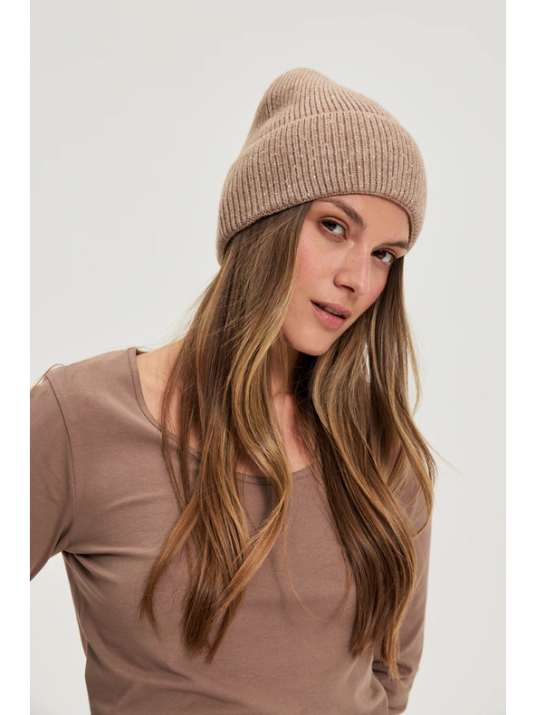 Moodo Kapa s cekini bežaste barve Moodo