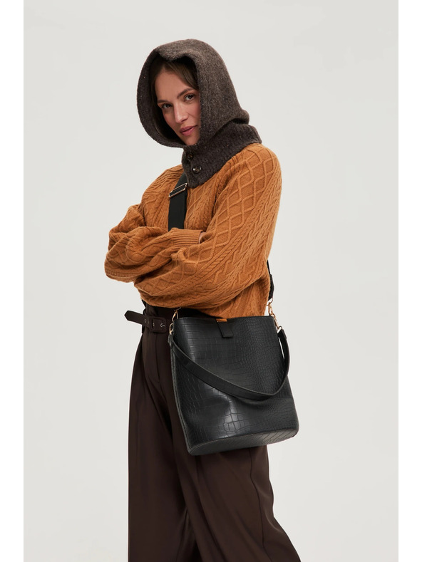 Moodo Pletena rjava kapuca Moodo