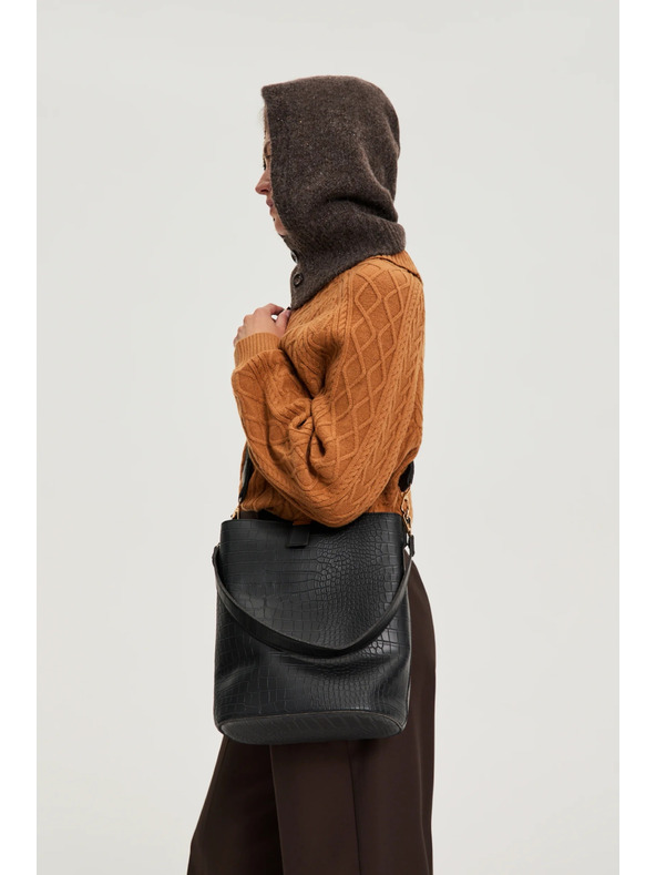 Moodo Pletena rjava kapuca Moodo