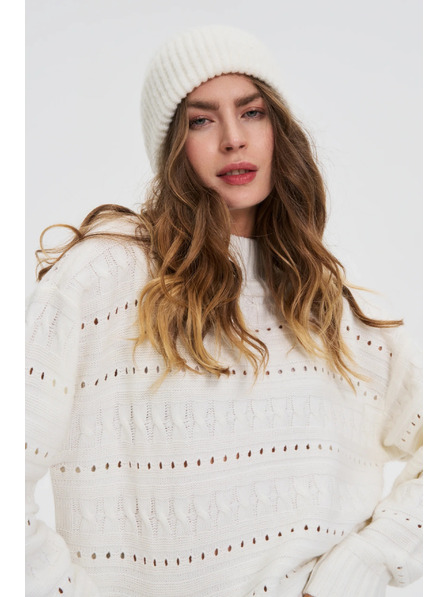 Moodo Kapa z volno bele barve Moodo