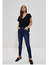 Moodo Džínsy push up s srednjim pasom temno modre barve Moodo