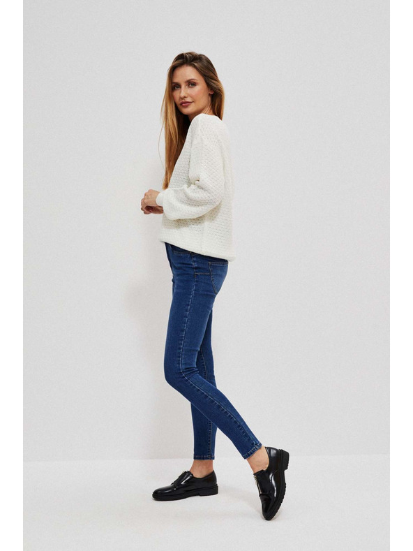 Moodo Temno modre skinny džínsy s srednjim pasom Moodo