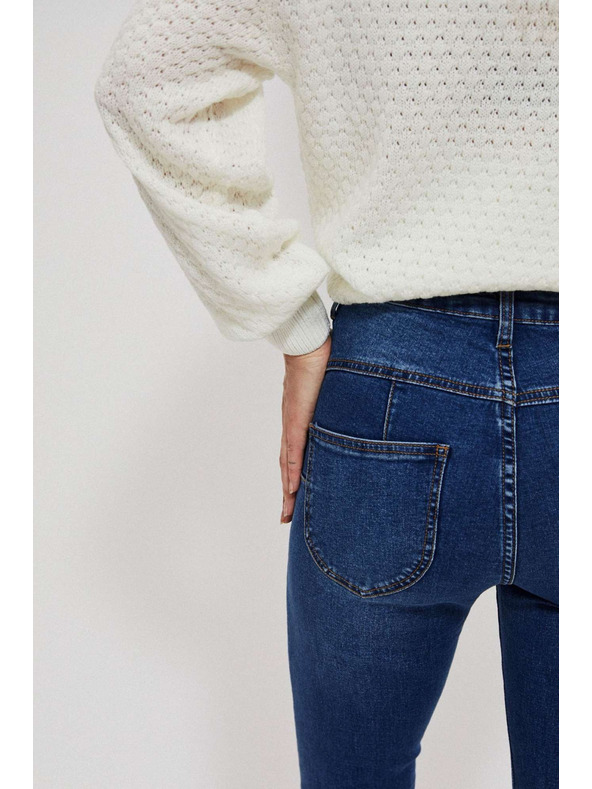 Moodo Temno modre skinny džínsy s srednjim pasom Moodo