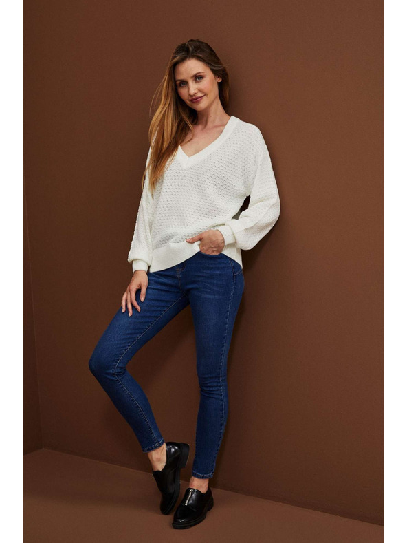 Moodo Temno modre skinny džínsy s srednjim pasom Moodo