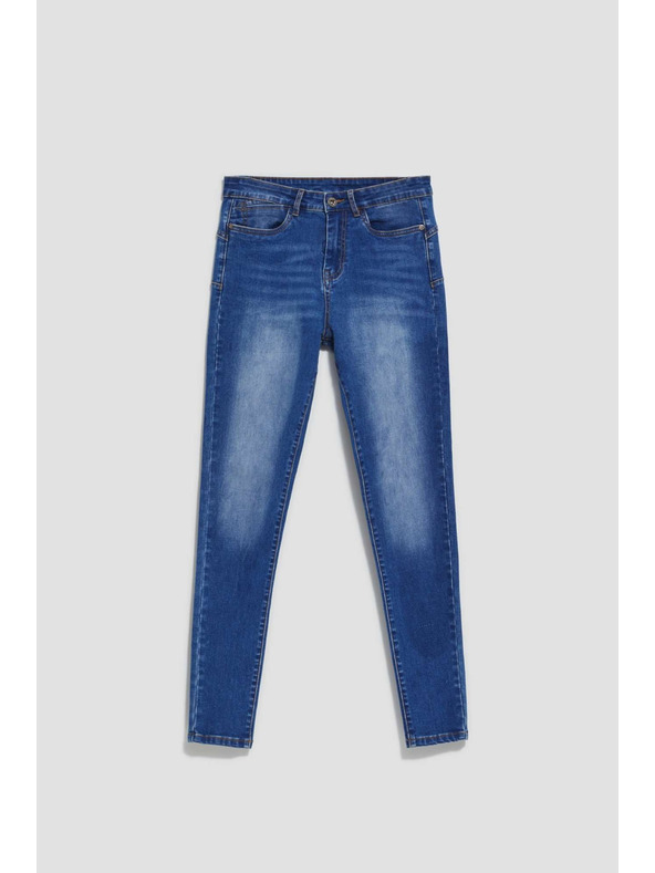 Moodo Temno modre skinny džínsy s srednjim pasom Moodo