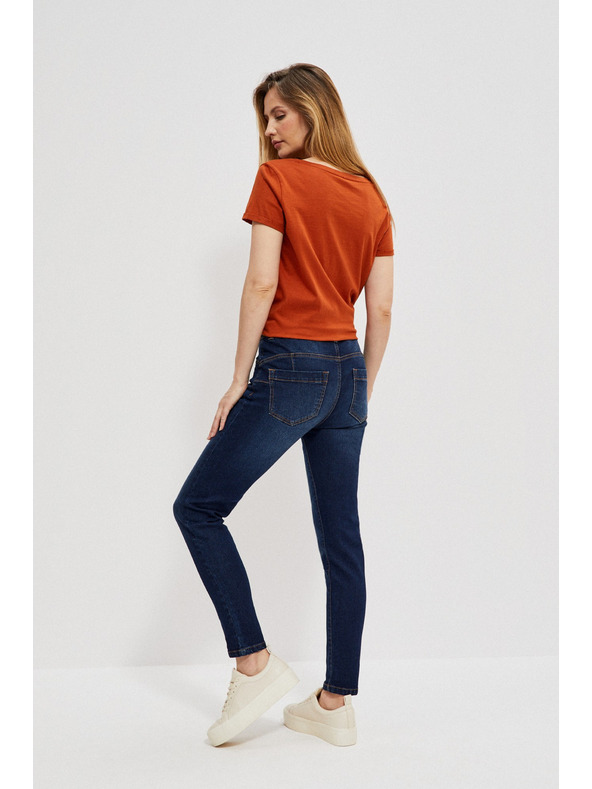 Moodo Ozke džínsy safirne barve Moodo