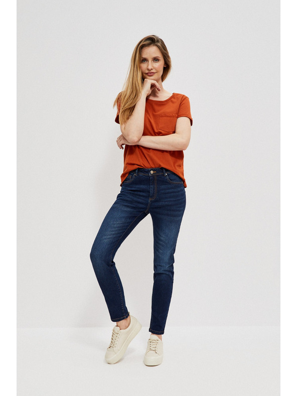 Moodo Ozke džínsy safirne barve Moodo