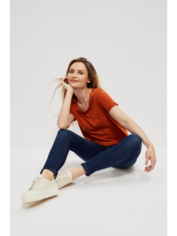 Moodo Ozke džínsy safirne barve Moodo