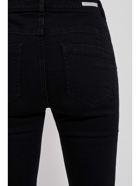 Moodo Ozke džínsy z gumbom in zadrgo črne barve Moodo