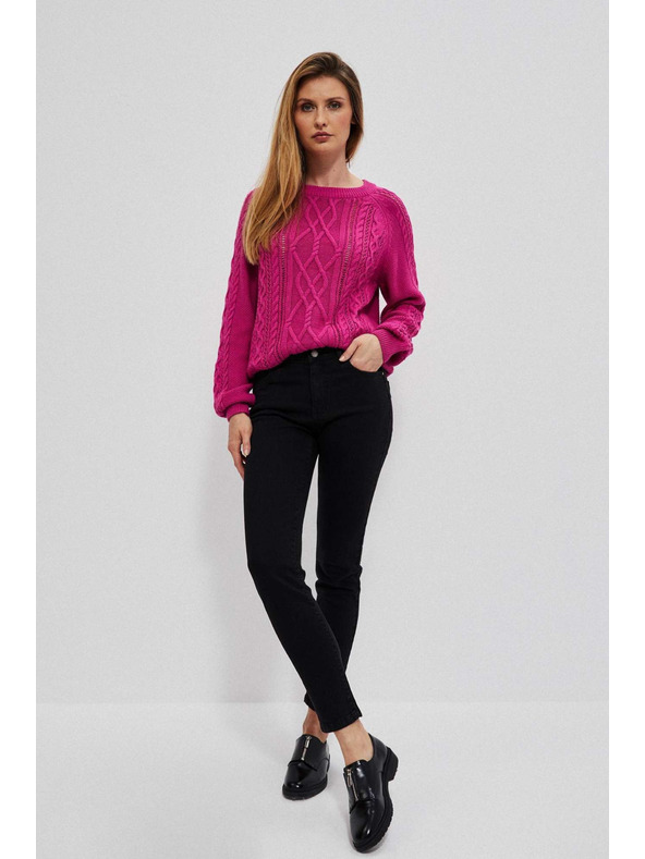 Moodo Ozke džínsy z gumbom in zadrgo črne barve Moodo