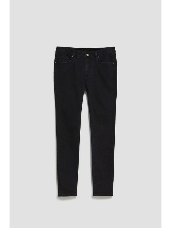 Moodo Ozke džínsy z gumbom in zadrgo črne barve Moodo