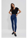 Moodo Džínsy z visokim pasom modre barve Moodo