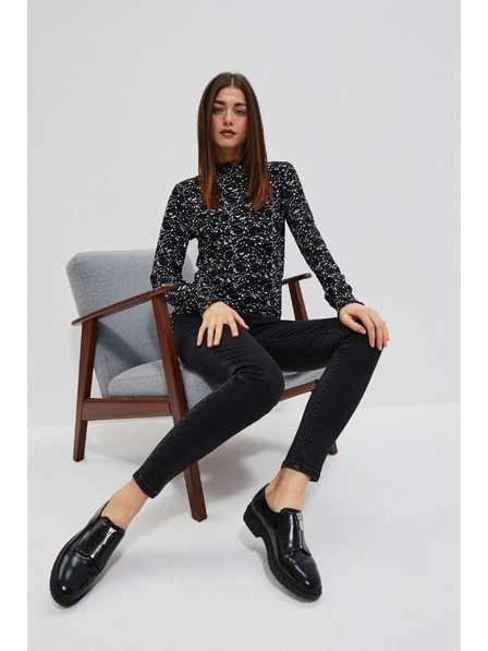 Moodo Džínsy z visokim pasom črne barve Moodo