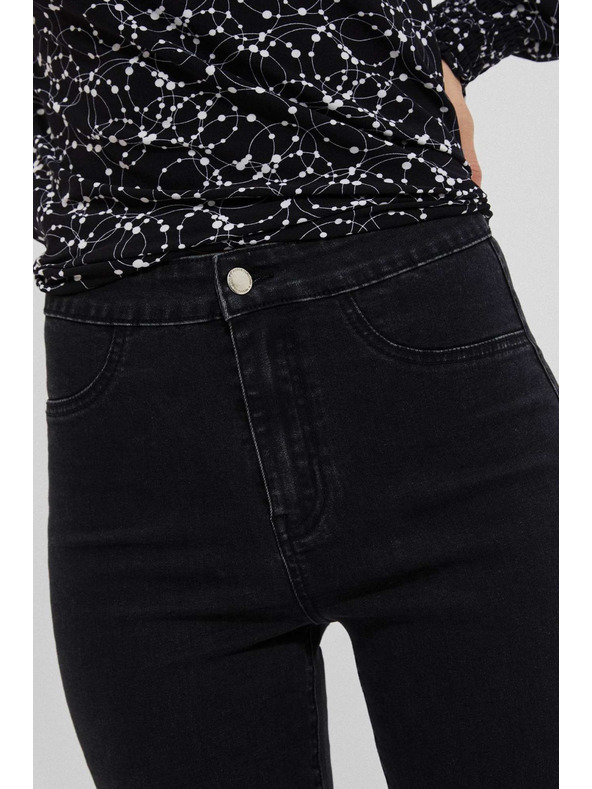Moodo Džínsy z visokim pasom črne barve Moodo