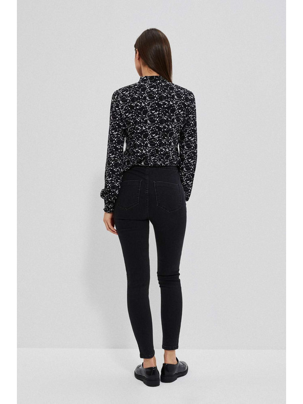 Moodo Džínsy z visokim pasom črne barve Moodo