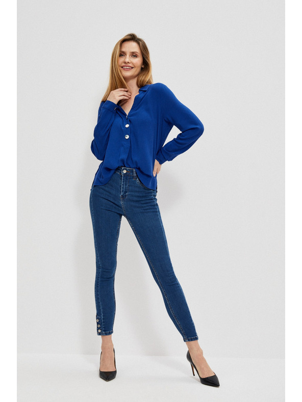 Moodo Ozke džínsy z okrasnimi gumbi Moodo