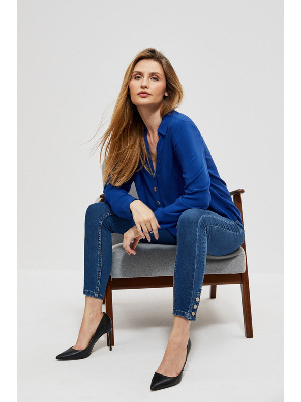 Moodo Ozke džínsy z okrasnimi gumbi Moodo