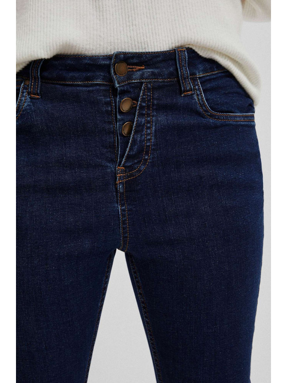 Moodo Džínsy push up z gumbi temno modre barve Moodo