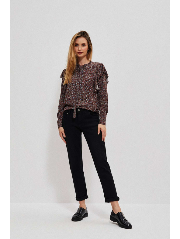 Moodo Črne džínsy z ravnim krojem Moodo